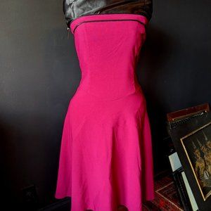 Hot pink strapless 50's style swing dress size 7